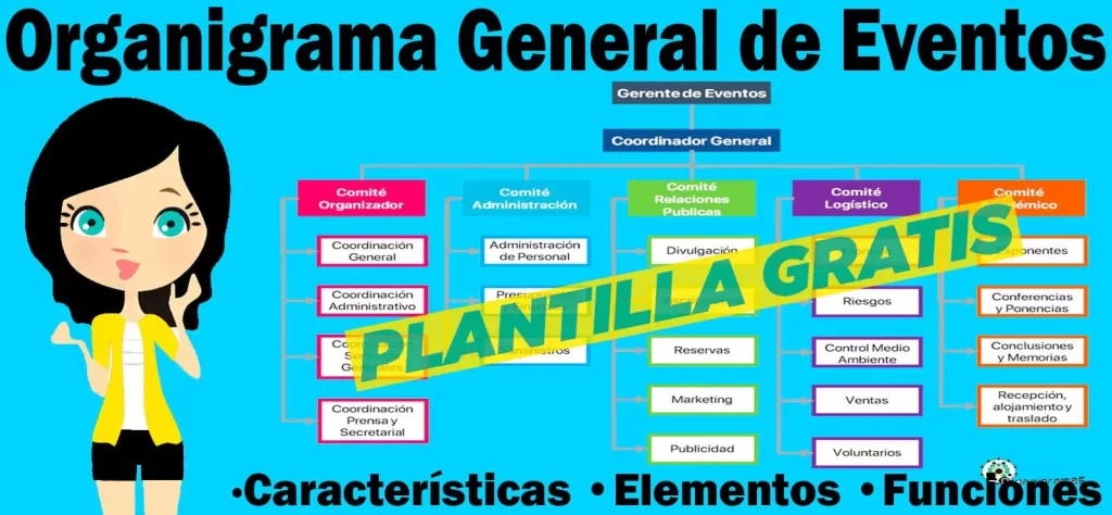 Organigrama de un Evento (funciones) - Características, Elementos y Funciones - Incluye Plantilla Gratis | Sitio Web Oficial organigramas.com.es