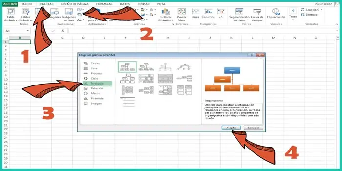 Paso 1: Preparando de la hoja de trabajo - ¿Cómo Hacer un Organigrama con Excel? | Sitio web oficial: organigramas.com.es